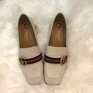 Gucci Leather mid-heel loafer